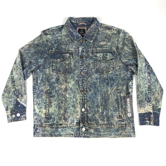 Makobi Other - Makobi Acid Wash Mint Distressed Denim Jean Jacket